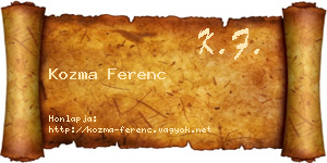 Kozma Ferenc névjegykártya