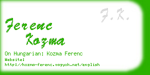 ferenc kozma business card